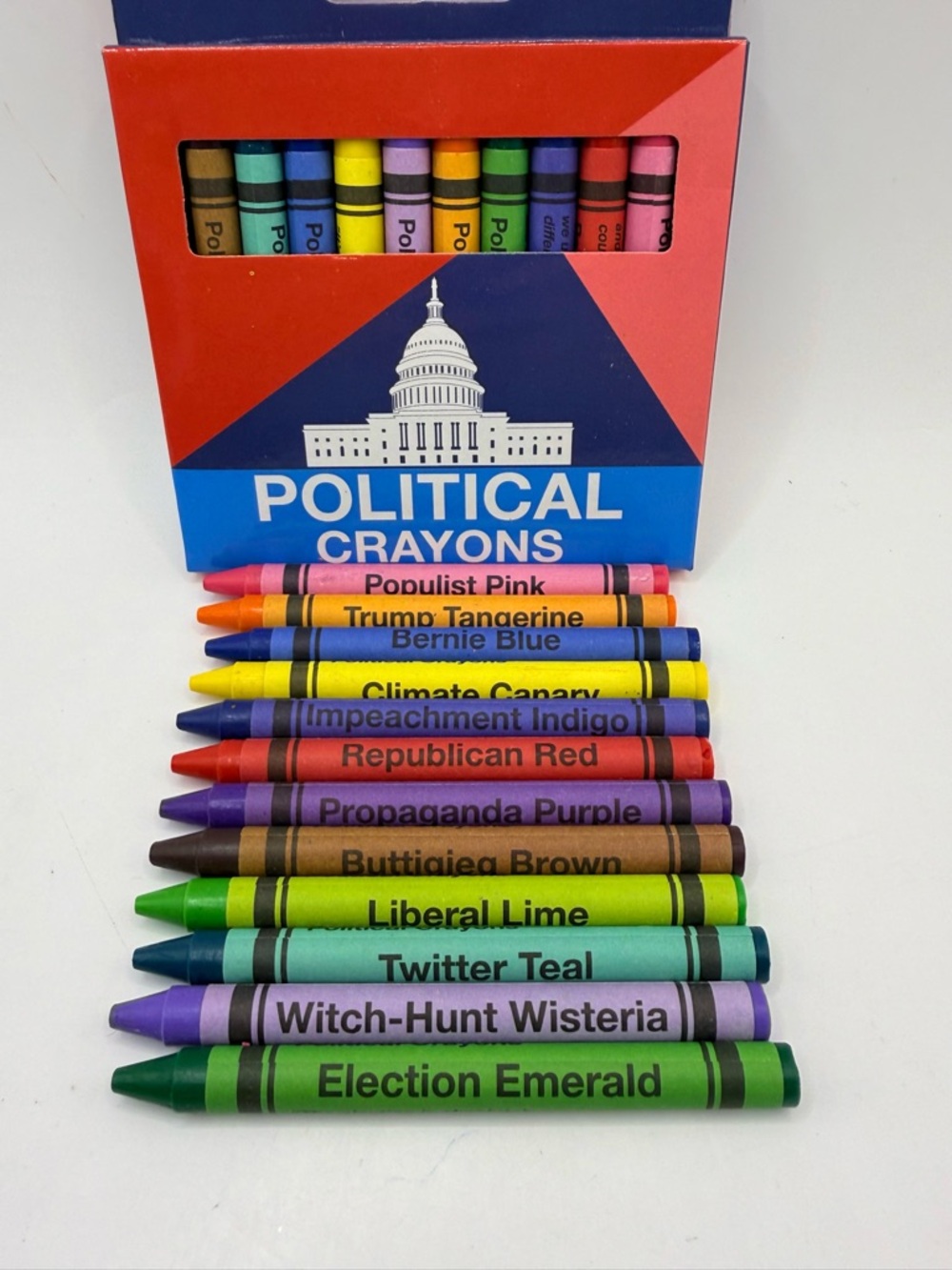 Political Crayons Satirical Novelty Humor Party Crayons Party Favors, Box of 12